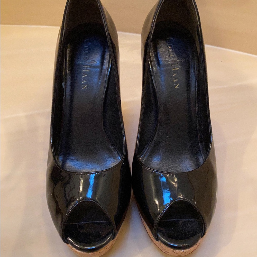 cole haan mariela peep toe platform pumps